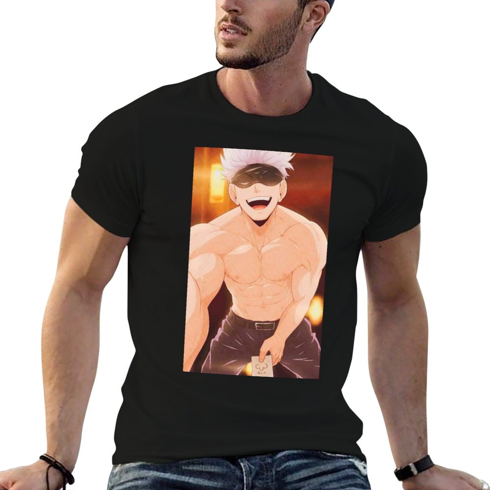Anime Merchandise For Men - تي شيرت جوجو ساتورو ميرتشاندائز للرجال،