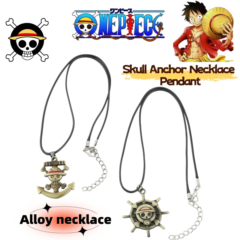 Luffy Anime Merchandise - سلسلة قلادة بشعار سفينة قبعة القش